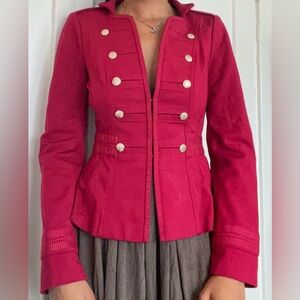 Wine military jacket.